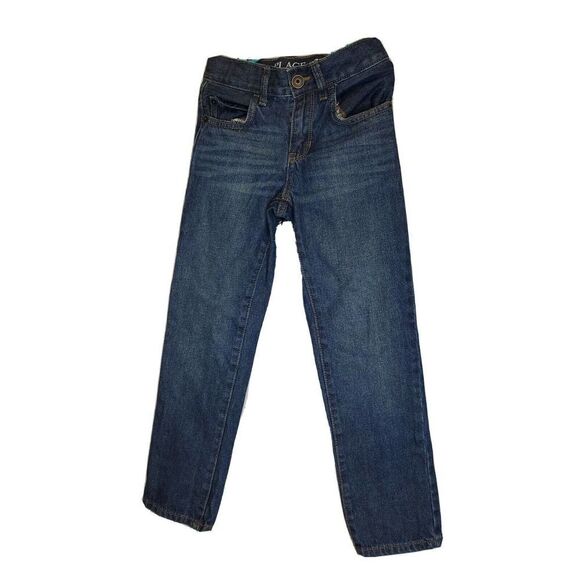 Children's Place Straight Jeans Dark Wash Size 7S Slim adjustable Worn Once! - Picture 4 of 11